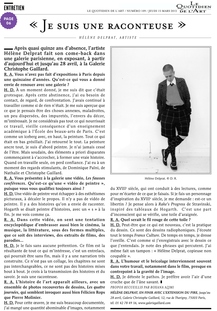 Le quotidien de l’art